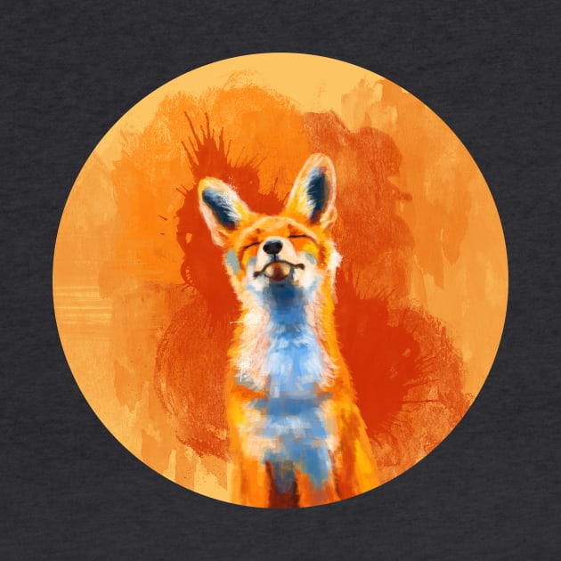 Happy Fox - Orange Illustration by Flo Art Studio